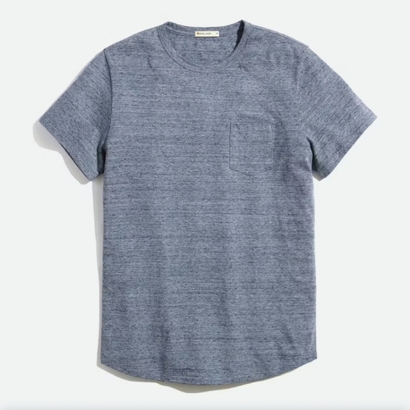 Marine Layer Saddle Hem Pocket In Heather Blue Neps Large - Picture 5 of 11